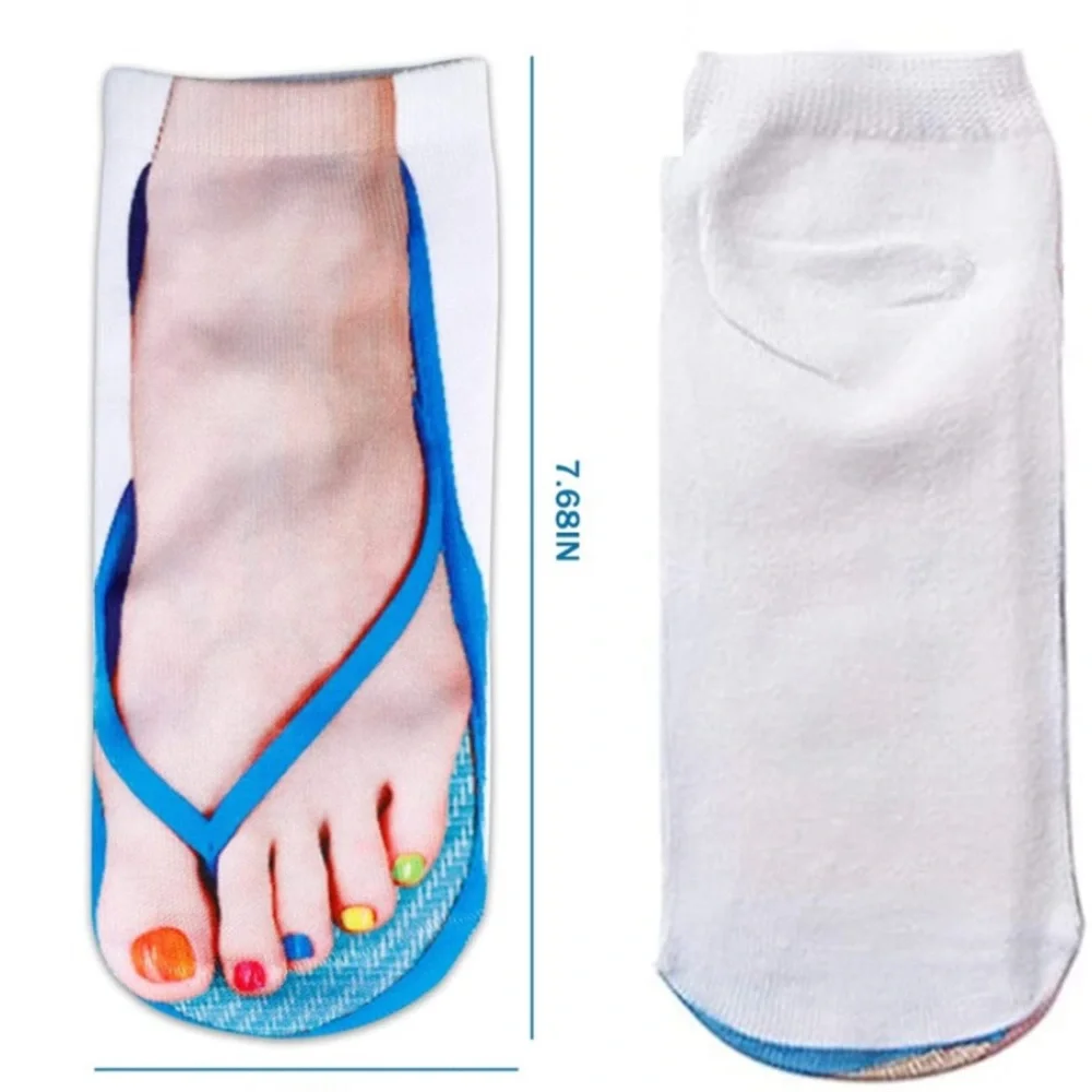 🌟🆕FUN SOCKS: Hot Pink Thong Sandal Crew socks- Women’s size 6 to 8